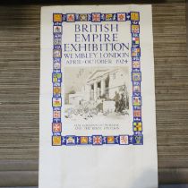 1924 British empire exhibition Wembley poster, stamp mark version. UK P&P Group 2 (£20+VAT for the