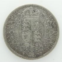 1887 Boxed silver half crown of Queen Victoria. UK P&P Group 0 (£6+VAT for the first lot and £1+