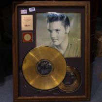 Framed Elvis gold disc, glass absent, 60 x 45 cm. UK P&P Group 3 (£30+VAT for the first lot and £8+