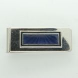 Dunhill sterling silver money clip, 19g, L: 45 mm. UK P&P Group 0 (£6+VAT for the first lot and £1+