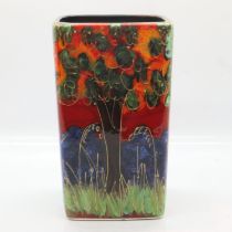 Anita Harris Blue Bell Wood vase, signed in gold, no cracks or chips, H: 15 cm. UK P&P Group 1 (£