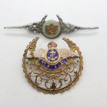 Two RAF sweetheart brooches, largest L: 50 mm. UK P&P Group 1 (£16+VAT for the first lot and £2+