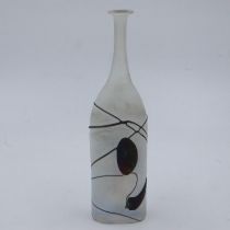 Astril Vallian Kosta Boda glass bottle, H: 34cm, no cracks or chips. UK P&P Group 2 (£20+VAT for the