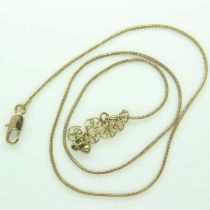 9ct gold neck chain, L: 40 cm, 4.5g. UK P&P Group 0 (£6+VAT for the first lot and £1+VAT for