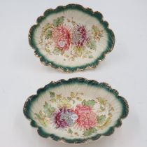 Pair of Victorian oval dishes, L: 28 cm, no cracks or chips. UK P&P Group 2 (£20+VAT for the first