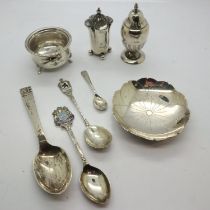 Mixed hallmarked silver items, combined 237g. UK P&P Group 3 (£30+VAT for the first lot and £8+VAT