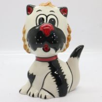 Lorna Bailey cat, Ethan, no cracks or chips, H: 12 cm, signed in red. UK P&P Group 1 (£16+VAT for