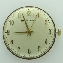 SMITHS: gents Smiths Astral wristwatch movement. UK P&P Group 0 (£6+VAT for the first lot and £1+VAT