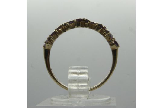 9ct gold ring set with amethyst, size L, 1.5g. UK P&P Group 0 (£6+VAT for the first lot and £1+VAT - Image 2 of 3