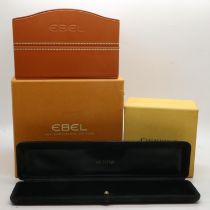 Ebel wristwatch box with outer box and Chimento examples. UK P&P Group 1 (£16+VAT for the first