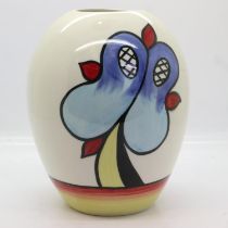 Lorna Bailey vase in the Lakeside pattern, no cracks or chips, H: 15 cm. UK P&P Group 1 (£16+VAT for