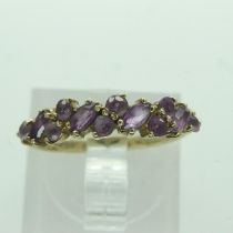 9ct gold ring set with amethyst, size L, 1.5g. UK P&P Group 0 (£6+VAT for the first lot and £1+VAT