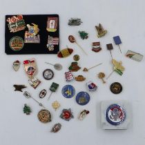 Mixed enamel badges, including American. UK P&P Group 1 (£16+VAT for the first lot and £2+VAT for