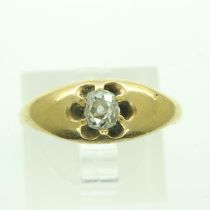 Victorian high carat (18/22) gold solitaire ring, with a claw-set old cut diamond, size P, 4.8g,