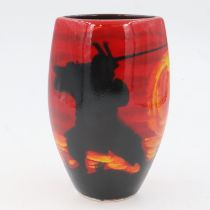 Anita Harris trial vase, Samurai Warrior, no cracks or chips, H: 23 cm. UK P&P Group 2 (£20+VAT
