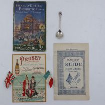 1908 Franco - British Exhibition London official programme, souvenir & guide, Schweppes folding