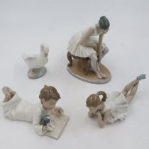 Four Nao figurines, largest H: 22 cm, no cracks or chips. UK P&P Group 3 (£30+VAT for the first