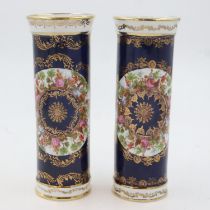 Pair of Limoges gilded vases, no cracks or chips, H: 27 cm. No cracks or chips, no crazing, no