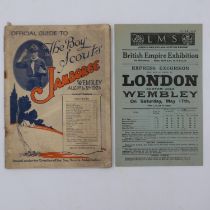 1924 British Empire Exhibition official guide to the Boy Scouts Jamboree, and an LMS excursion