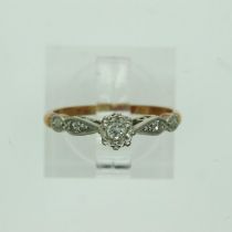 9ct gold diamond ring, size J, 2.1g. UK P&P Group 0 (£6+VAT for the first lot and £1+VAT for