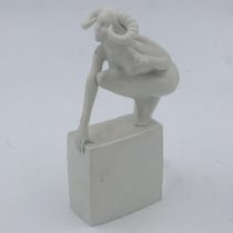 Royal Copenhagen Aries sculpture, one finger missing, H: 27 cm. UK P&P Group 2 (£20+VAT for the