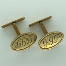 A pair of 9ct gold cufflinks, combined 5.6g. UK P&P Group 0 (£6+VAT for the first lot and £1+VAT for