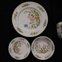 Eight dinner plates, eight side plates and five dessert bowls by Aynsley all in the Cottage Garden
