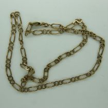 9ct gold link necklace, L: 45 cm, 10.5g. UK P&P Group 1 (£16+VAT for the first lot and £2+VAT for