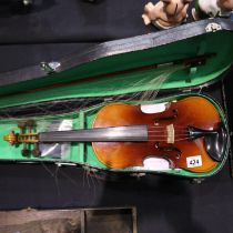 Lark student violin and bow within a fitted case. UK P&P Group 3 (£30+VAT for the first lot and £8+