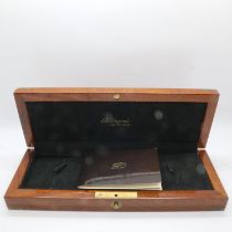 St Dupont wooden wristwatch box with brass mount. UK P&P Group 1 (£16+VAT for the first lot and £2+