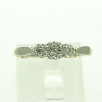 18ct gold diamond set trilogy ring, size N, 2.2g. UK P&P Group 0 (£6+VAT for the first lot and £1+