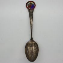 Rare 1909 Alaska - Yukon Pacific Exposition Seattle enamelled sterling silver teaspoon. UK P&P Group