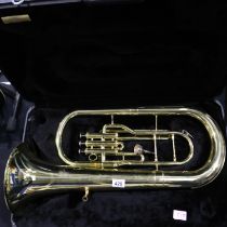 Jupiter brass euphonium in good working order in fitted case. UK P&P Group 3 (£30+VAT for the