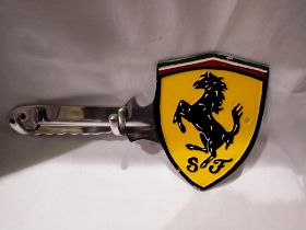 Cast aluminium Ferrari key hook, W: 30 cm. UK P&P Group 1 (£16+VAT for the first lot and £2+VAT