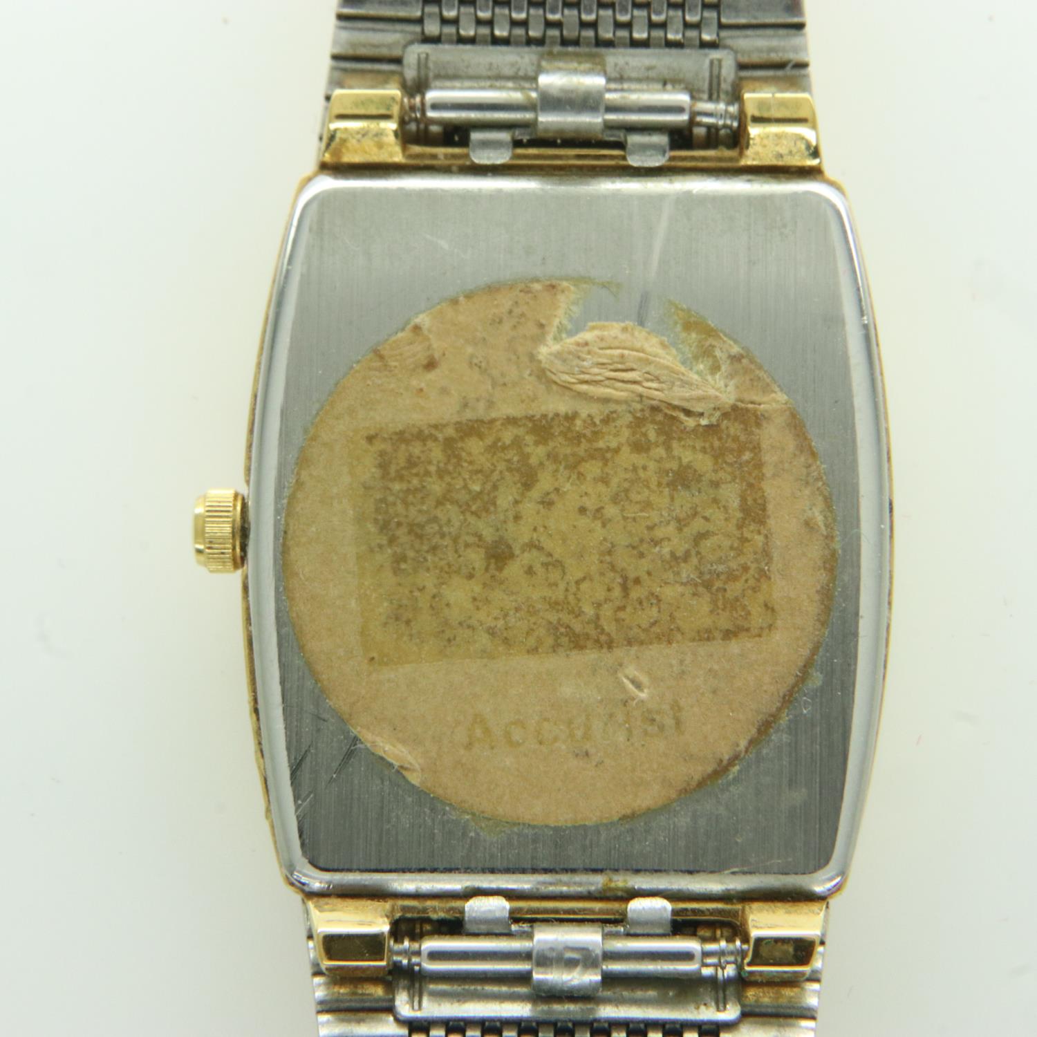 ACCURIST: gents wristwatch with bicolour dial and date aperture, on a gold plated steel bracelet, - Image 2 of 2