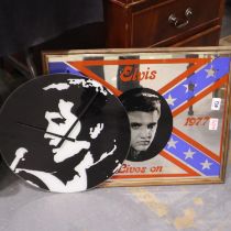 Elvis Presley mirror and clock, D: 43 cm. Not available for in-house P&P