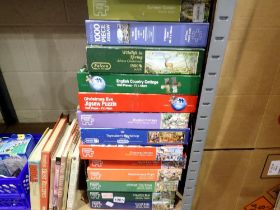 Mixed lot of jigsaws and books. Not available for in-house P&P