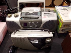 Aiwa CSD-ES227 CD/radio/cassette with a Roberts R9904 3 band radio. All electrical items in this lot