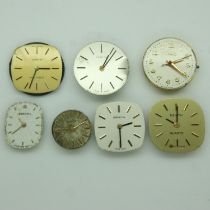 Seven Zenith wristwatch movements. UK P&P Group 0 (£6+VAT for the first lot and £1+VAT for