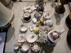 Mixed ceramics including Royal Albert and Royal Crown Derby. Not available for in-house P&P
