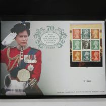 Queen Elizabeth 70 years jubilee 50p stamp coin cover. UK P&P Group 1 (£16+VAT for the first lot and