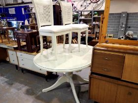 Large dining table extendable and two chairs. Not available for in-house P&P