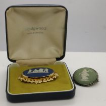 Two Wedgwood brooches, boxed. UK P&P Group 1 (£16+VAT for the first lot and £2+VAT for subsequent