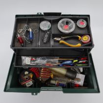 Tackle box with coarse fishing tackle contents. UK P&P Group 2 (£20+VAT for the first lot and £4+VAT