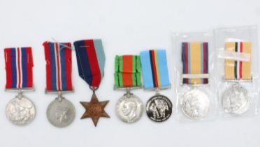 British military medals including four WWII examples, some restrikes. UK P&P Group 1 (£16+VAT for