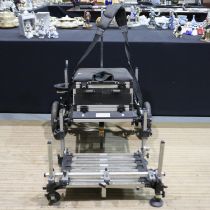 Pro 1000 tackle box seat with frame and trolley. Not available for in-house P&P