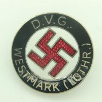 Third Reich D.V.G Westmark (Lothr.) The D.V.G. Deutscher Volks Genossen Bund (German Fellow-
