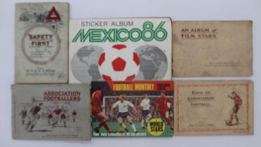 Two football cigarette card sets and two others, Football Monthly sticker album and Panini Mexico 86