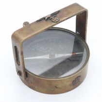 Rare German WWII Luftwaffe brass clino-compass, Improved Sight compass with integral clinometer, the