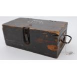WWII German 15cm Sig 33 Cartridge Box with original labels, stencils, and internals, UK P&P Group